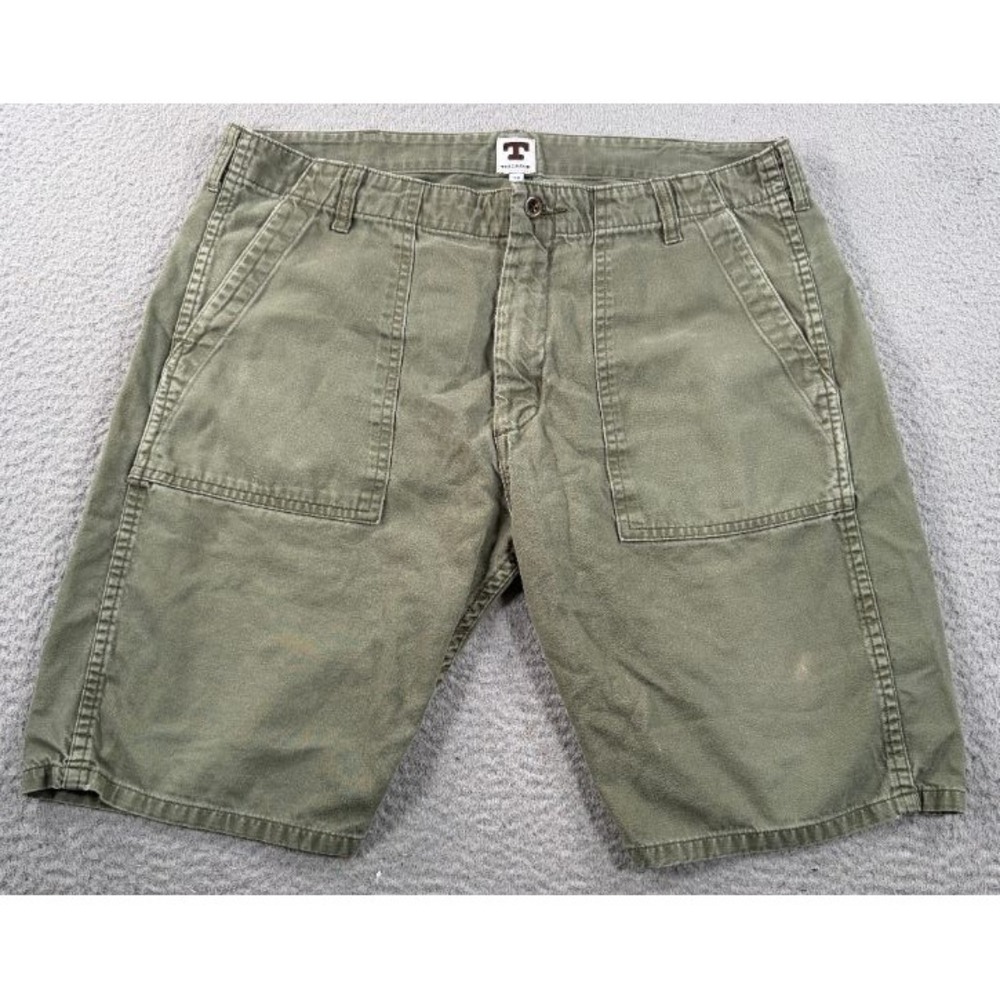 Tellason Fatigue Shorts Mens 38 Olive Green Military Utility Cotton Made in USA